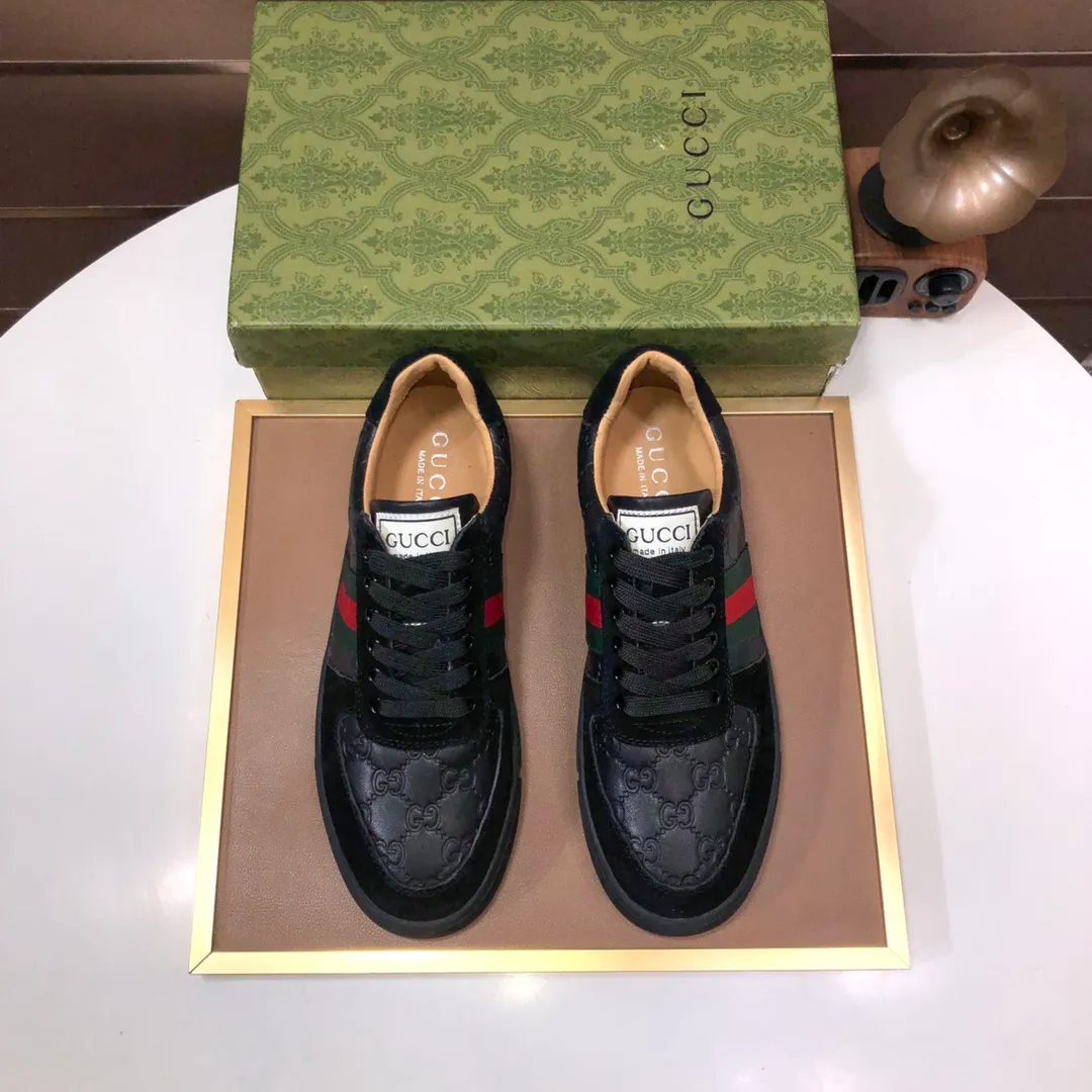 Men's shoes💰440💰[GUCCI] Official website 1:1 men's sports shoes are now on the market. They are made of original fabric + water-dyed sheepskin lining, plus the official website original 1:1 comfortable outsole. Fashionable and versatile, super comfortable and breathable. Standard shoe size 38/45 (custom-made size 45 is non-refundable)